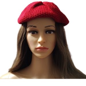 Red Cable Knit Forever 21 Beret OS